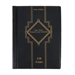 Deluxe 120 - Slot Coin Collection Album for Cardboard Coin Holders (Black)