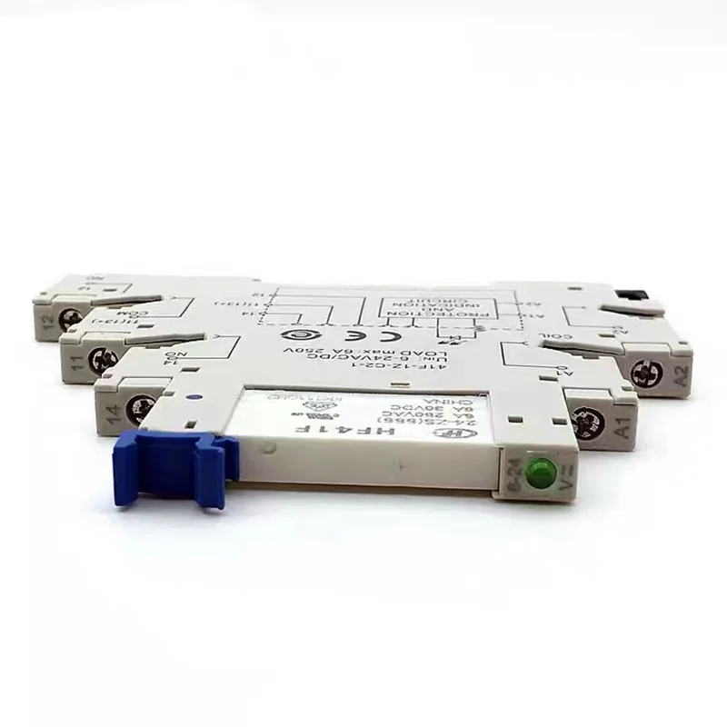 10PCS HF41F 24-ZS 12-ZS 5V 12V 24V 230V 6A 1CO Slim/SSR Relay Mount Screw Socket LED Wafer Relay power relay
