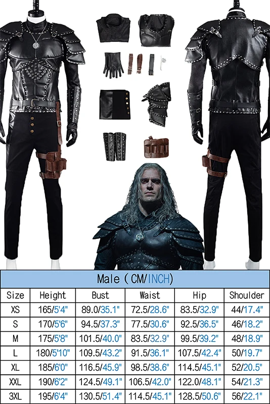 thumbnail image 1 of Disfraz de Geralt Cos Rivia para cosplay, conjunto de fantasía, capa, traje de fiesta de carnaval de Halloween, accesorios para hombres adultos, juego de rol masculino, 1 of 5