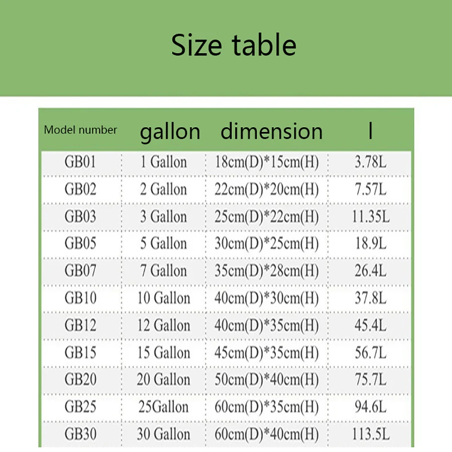 Potato Grow Bags 1-30 Gallon