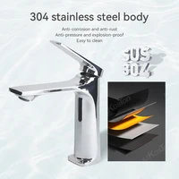 แกนทองเหลืองก๊อกน้ำซิงค์ห้องน้ำแบบทันสมัยจับเดี่ยวติดตั้งบนดาดฟ้าอ่างล่างหน้าก๊อกน้ำร้อนและเย็น 3