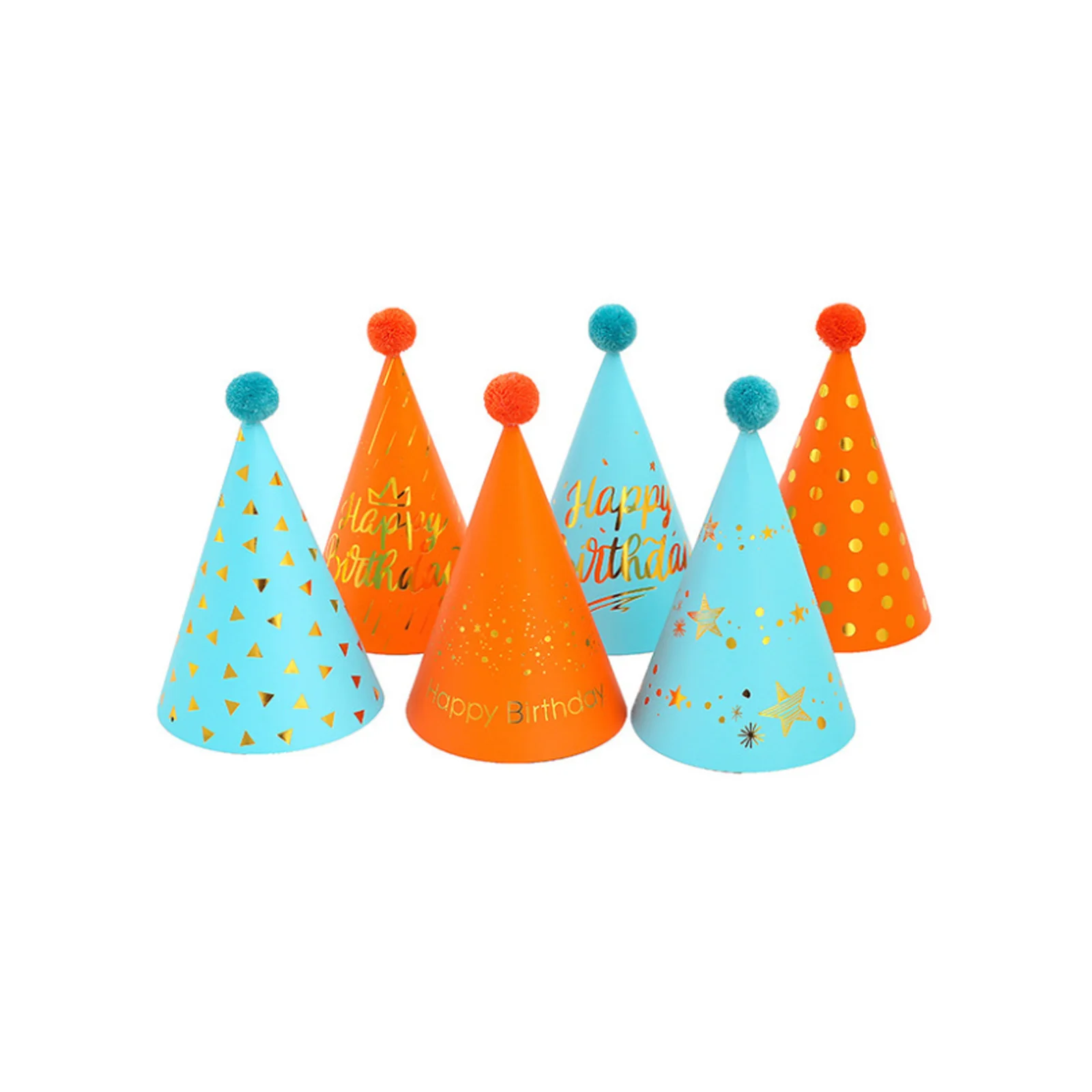 

12 Pcs Paper Hat Birthday Party Cap Infant Suit Make up Novelty Cartoon Toddler Babyboy Gifts