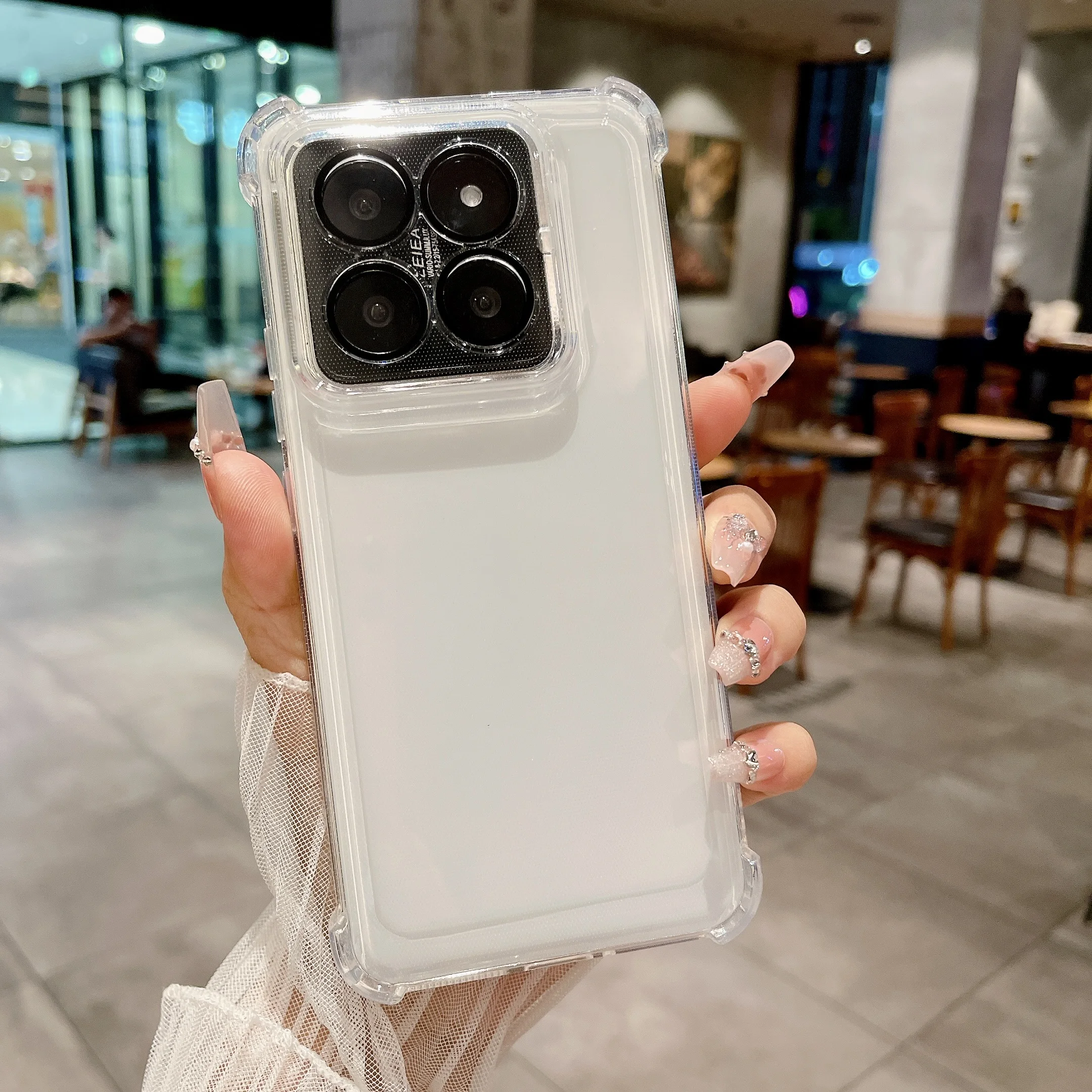 Luxury Plating Armor Transparent Phone Case with Silicone TPU Bumper