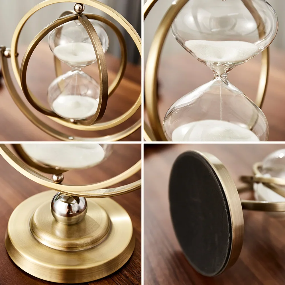 Nordic Creative Retro Metal Hourglass Timer TV Cabinet Porch Decoration Hourglass Timer Office Home Decoration Ornaments sand timer