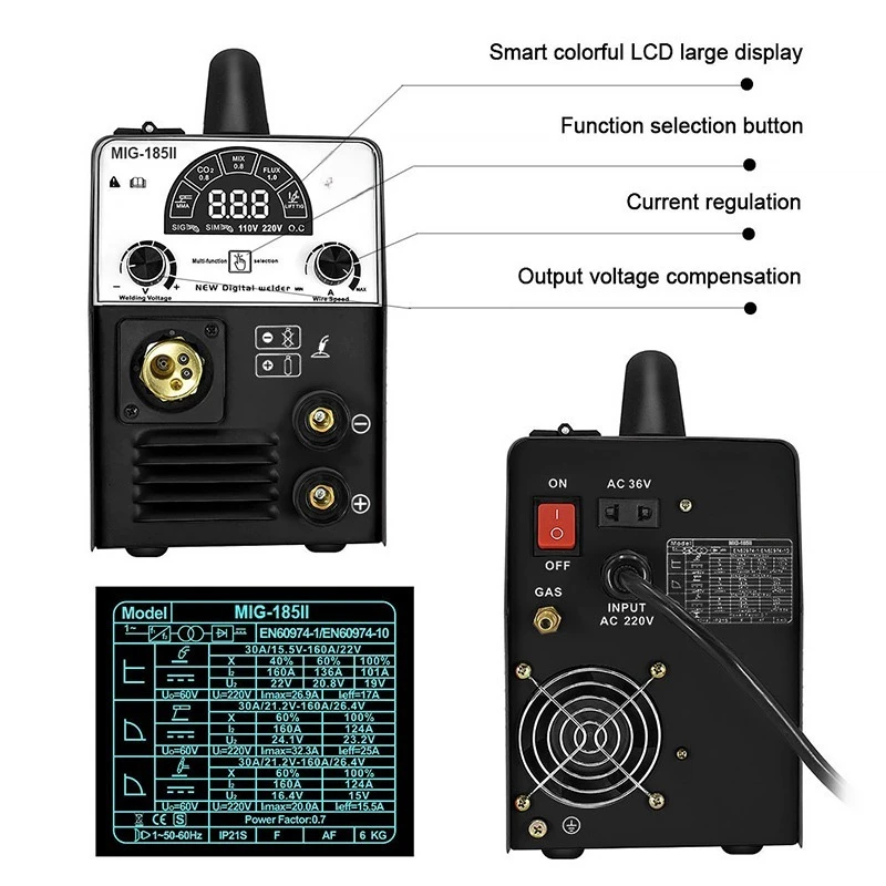 Two protection welding machine, gas free self-protection welding machine