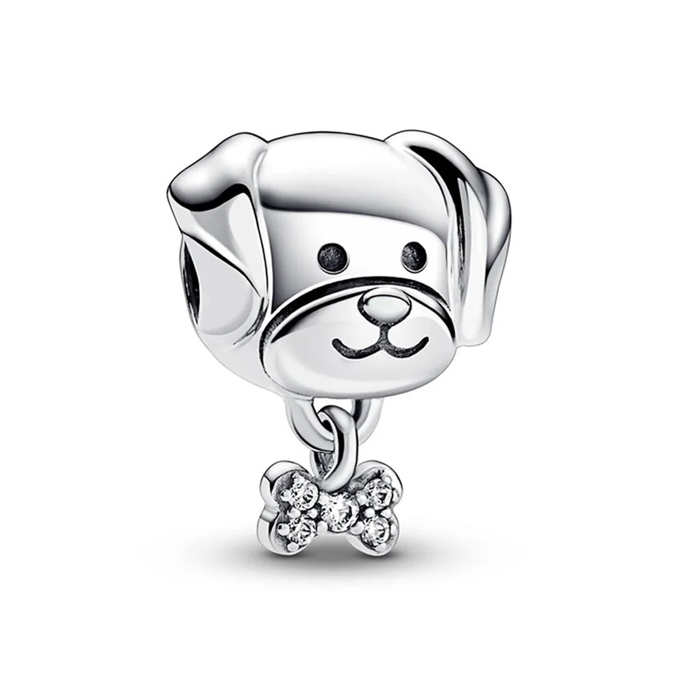 

Подлинный подвеска в виде кости и собаки, подходит для женского браслета Пандоры, подарочное ювелирное изделие «сделай сам»