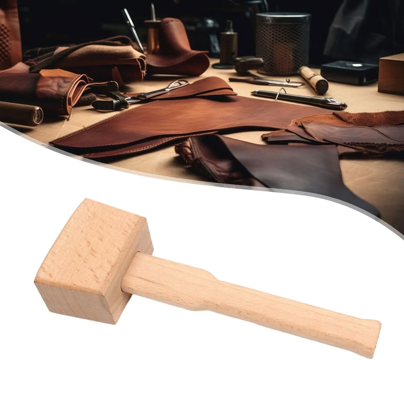 Wooden Mallet with Handle Professional Carpenter Hand Tool Carpenters Mallet for DIY Carpentry Making Tool Walnut Cracking Work