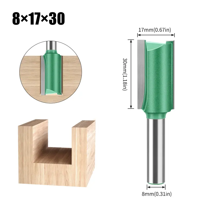 3mm-20mm Diameter 8mm Shank Straight Bit Tungsten Carbide Single Double Flute Router Bit Wood Milling Cutter For Woodwork Tool - Image 14