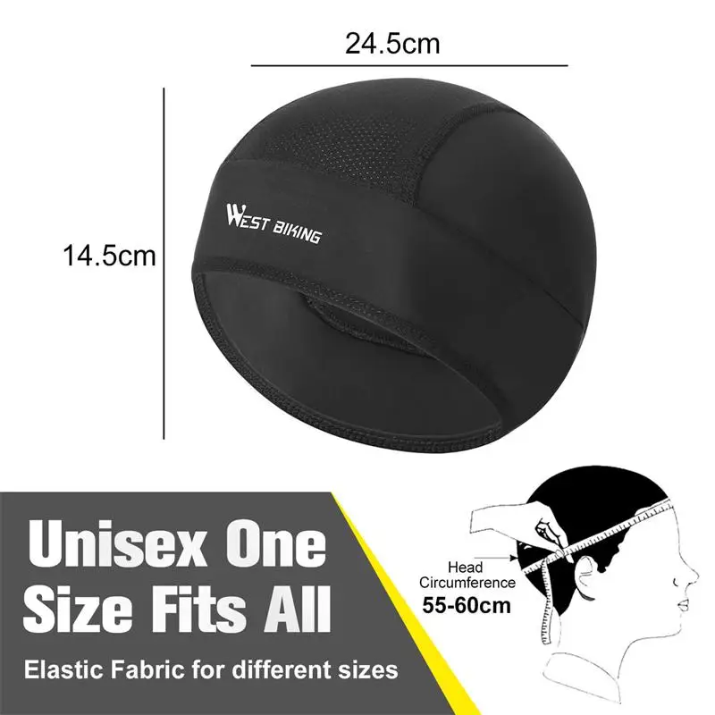 WEST BIKING Summer Cycling Skull Caps Anti-UV Bike Hat Helmet Liner Men Women Outdoor Running Skiing Motorcycle Bicycle Caps cycling headwear