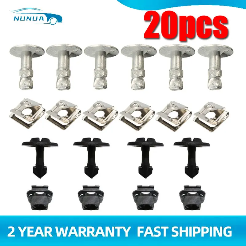 Car Undertray Guard Engine Under Cover Hood Snap Fixing Clips & Screws 8D0805960 8D0805121 For AUDI A4 A6 For VW Passat B5