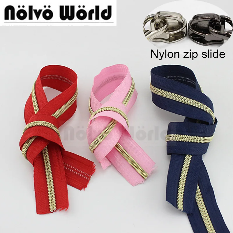 9Colors50yardslot5nyloncoilzipperNo5plasticzipperszipfor