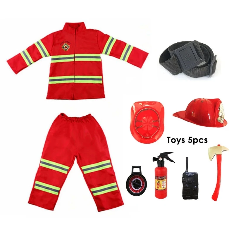 Costume Da Pompiere Per Bambini Ragazzi Ragazze Festa Di Carnevale Sam Pompiere Uniforme Carnevale Giocattoli Di Halloween Abiti Abbigliamento Da Lavo