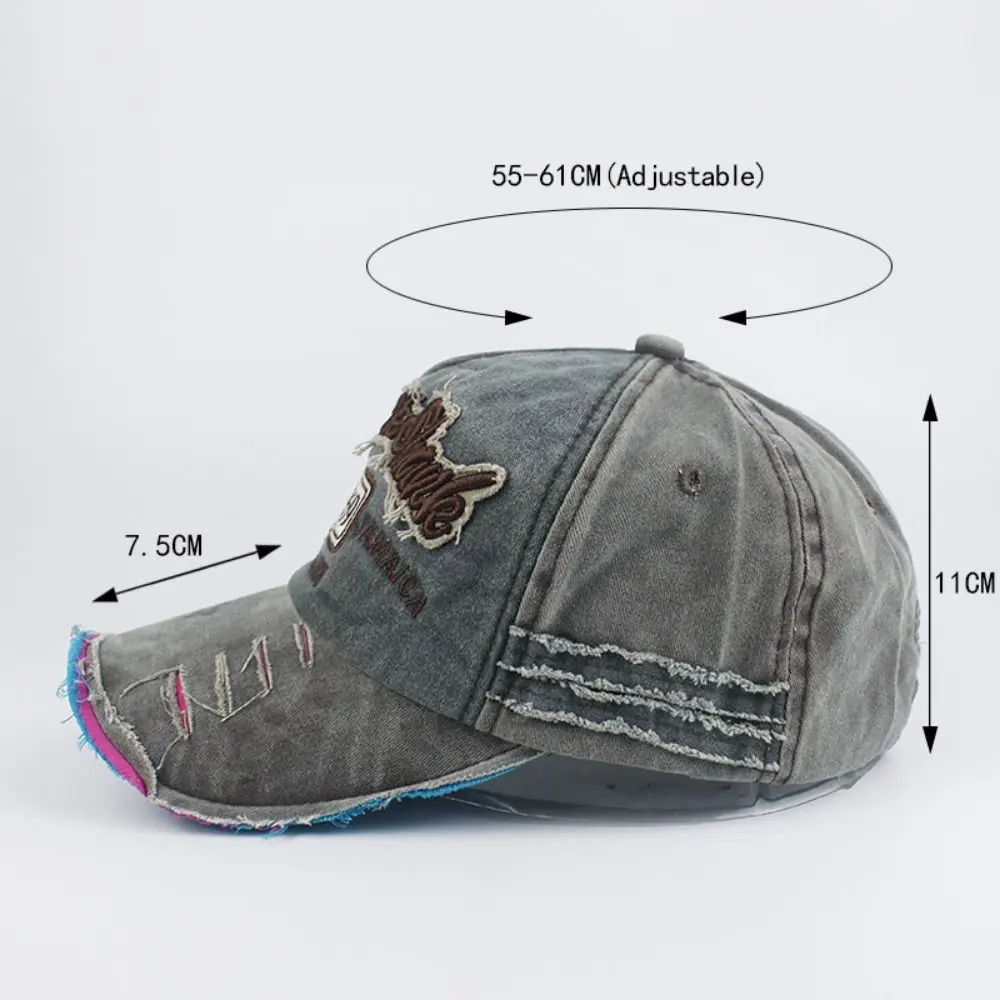 Washed Denim Letters Baseball Cap 1969 Letter Patchwork Hip Hop Hats Embroidery Cotton Adjustable Snapback Hat Unisex