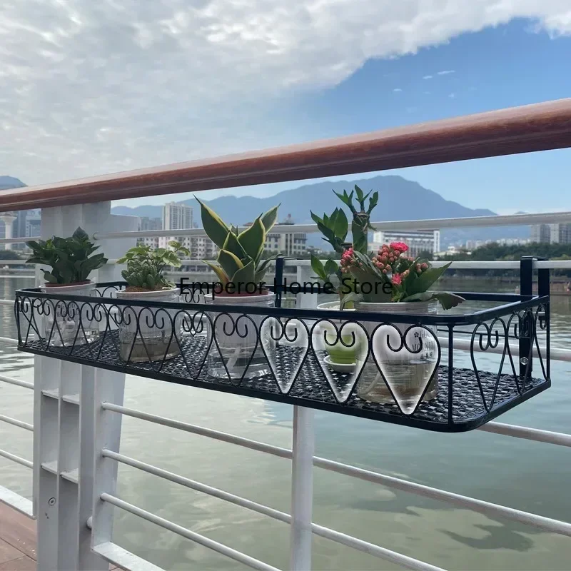 Flower Rack Storage Balcony Hanging Guardrail Window Flower Pot Rack Iron Stand Plant Shelving Подставка Под Цветы 선반 진열장