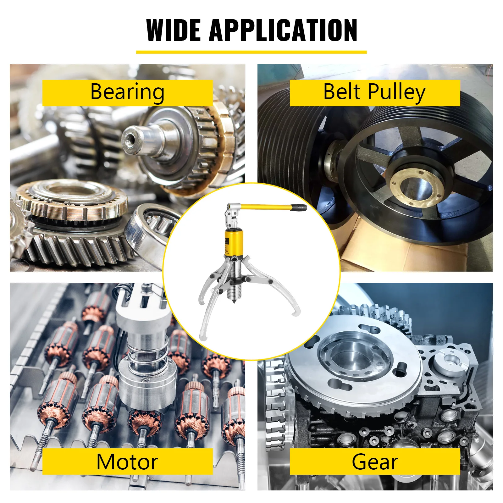5/10/15/20T Hydraulic Puller Hydraulic Gear Puller 3 Jaw Puller Set Hydraulic Bearing Puller Three Arm Bearing Removal Cylinder 5
