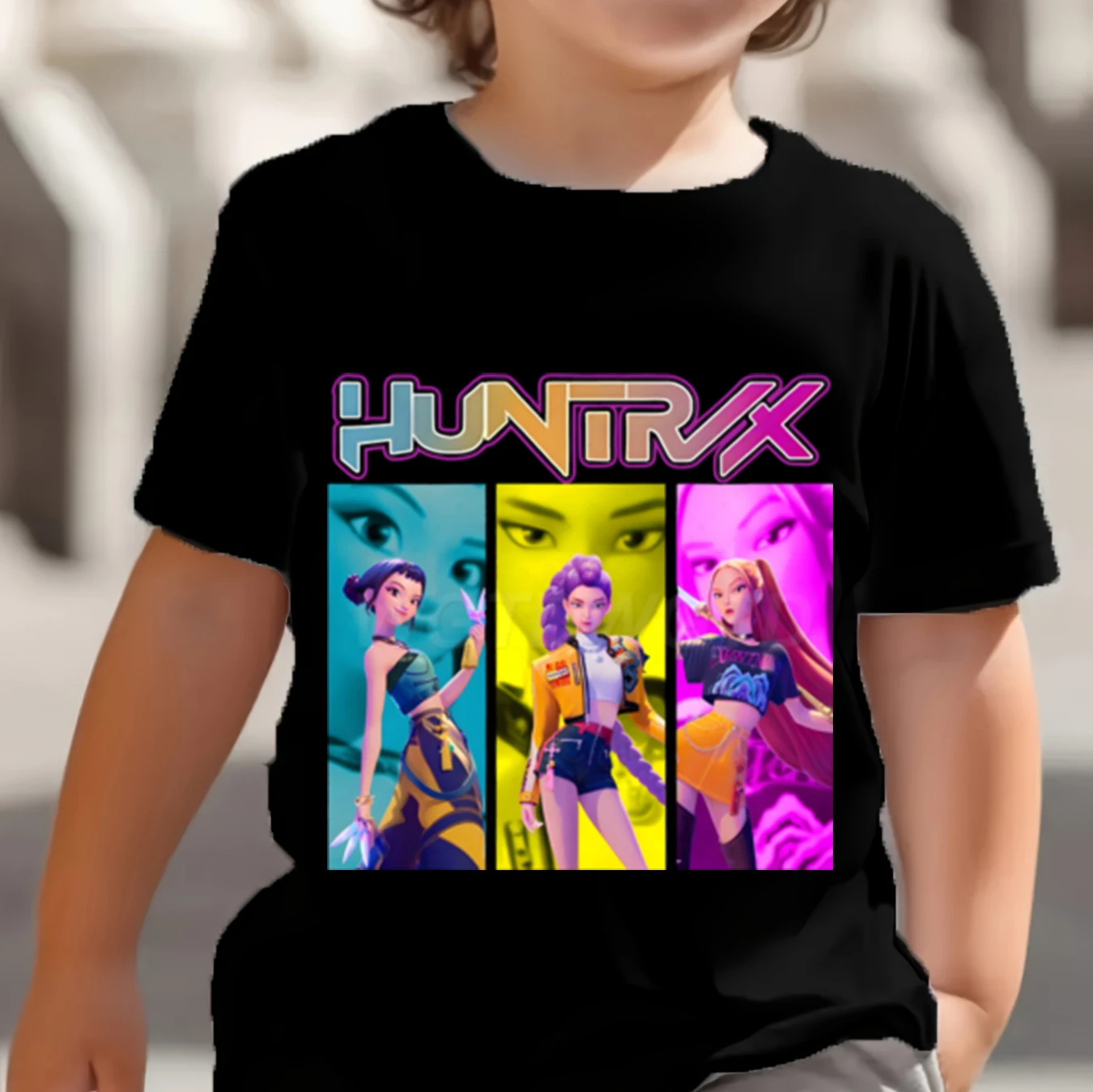 KPop Demon Hunters Saja Boys Kids T-shirts Baby Girl Boy Cartoon Short Sleeve Tops 2025 Anime Fans T-shirt Children's Clothing 4