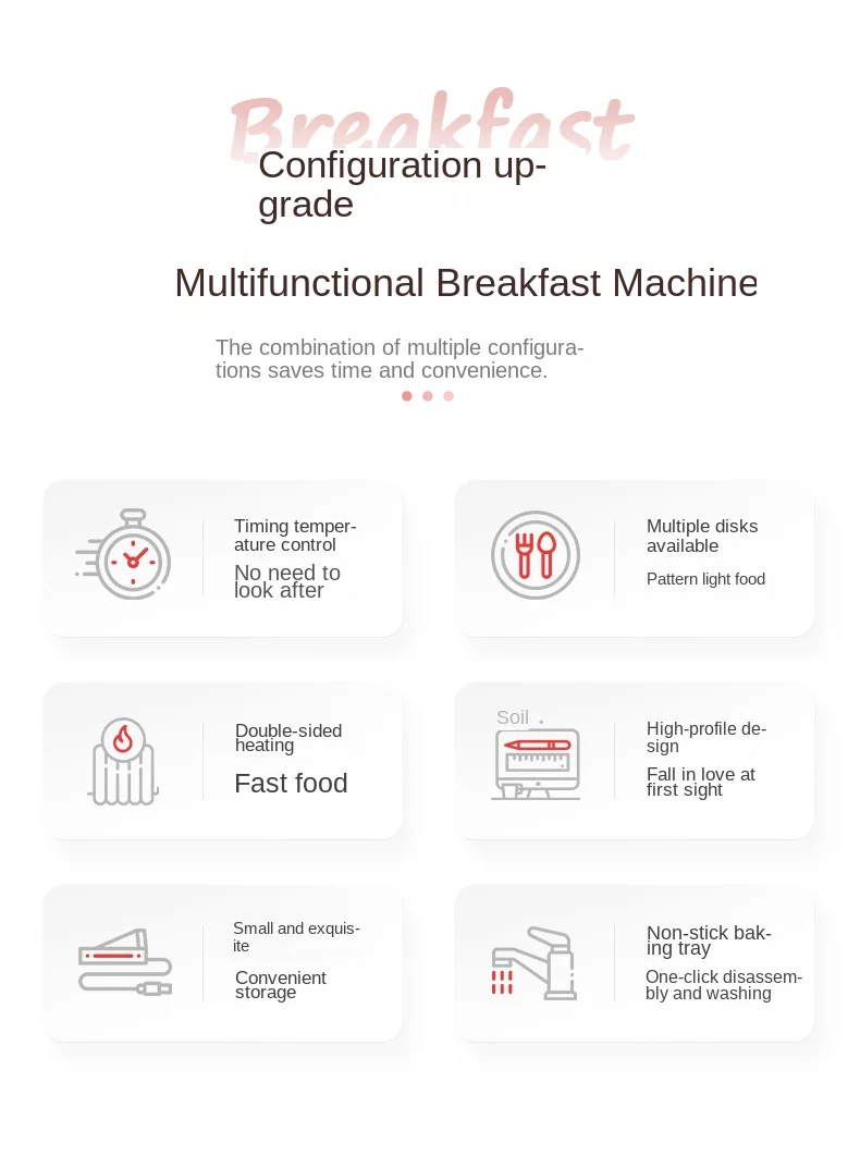 Multifunctional Home Breakfast Machine, 4-in-1 Lazy Toaster, Toaster Toaster, Mini Electric Oven Tortilla Maker Machine 6
