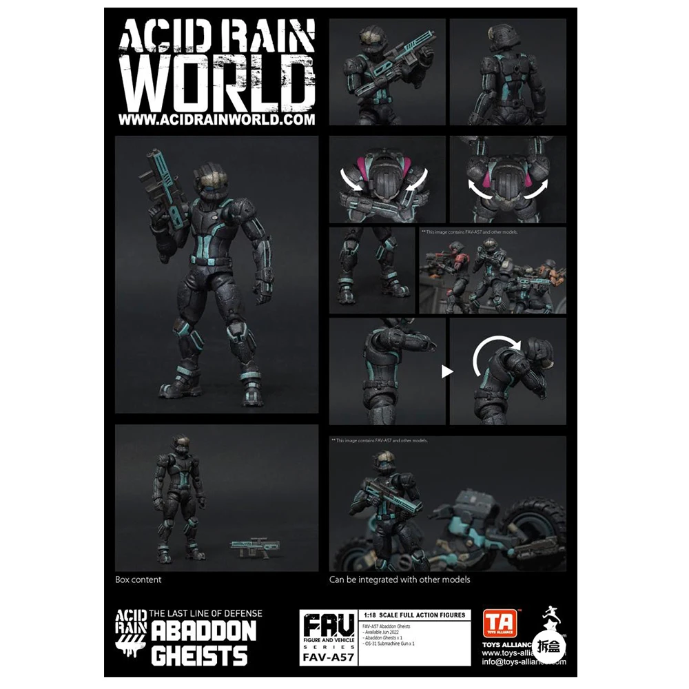 

Acid Rain War FAV-A57A58A59 Hell Spirit Rider Demon Giant Will 3.75 Soldiers Action Figureals Model