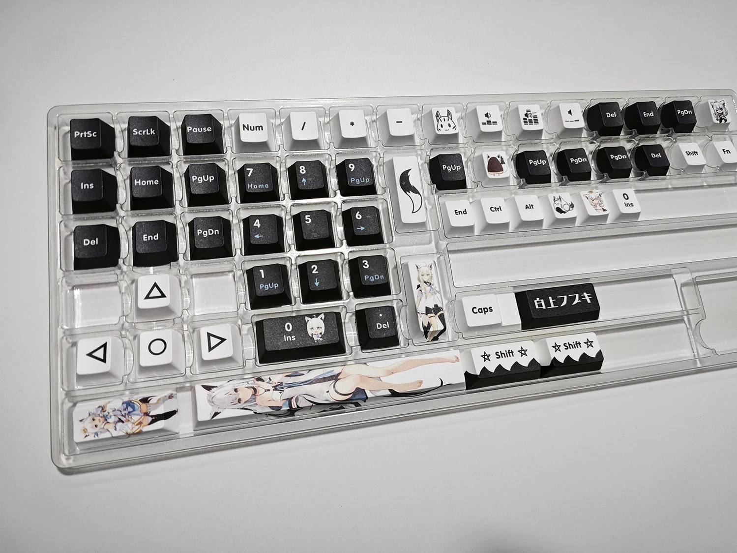 Shirakami Fubuki Hololive Vtuber Key Cover Sublimação de Dye Pbt Cherry mx Cruz Eixo Switch Keycap Teclado Mecânico - Imagem 3