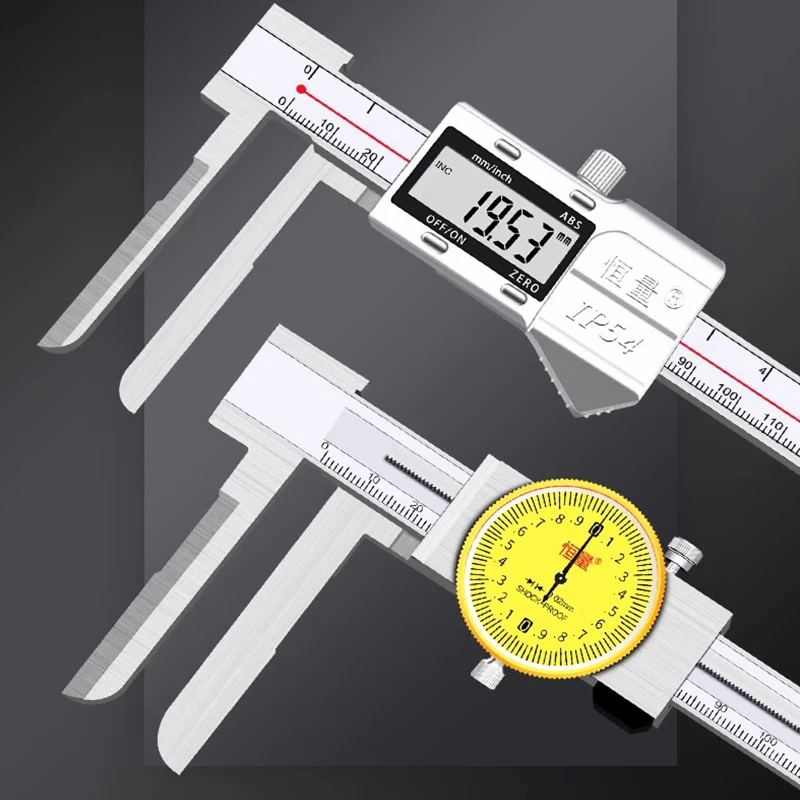

Long Claw Internal Diameter Digital Display Vernier Caliper 15-150/200/3000.01mm Long Internal Depth Measuring Hole Step Caliper