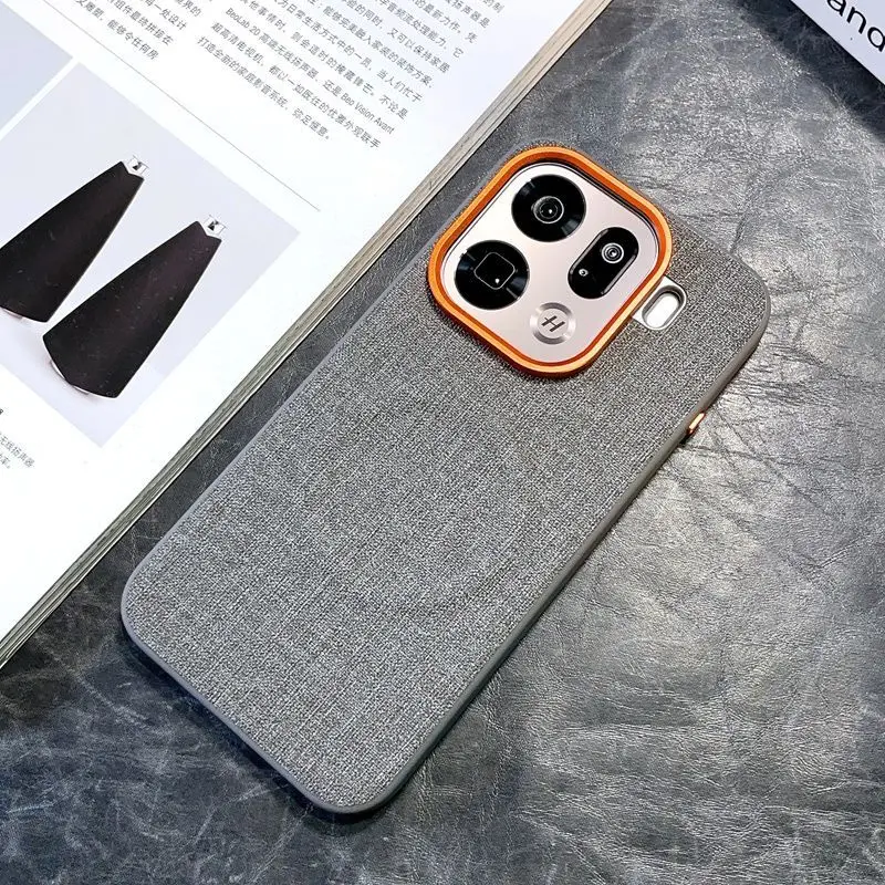 Luxury PU Cloth Magnetic Wireless Charging Protective Back Cover Case