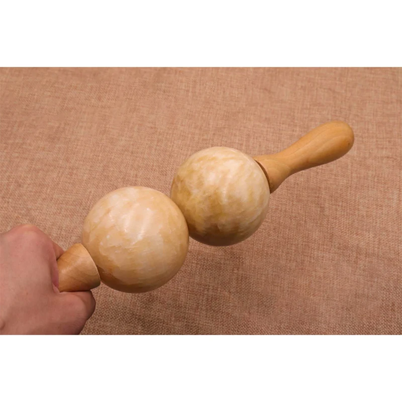 Natural Jade Back Meridian Massage Rolling Roll Back Chiropractic Rods Body Massage Stick Spinal Physiotherapy