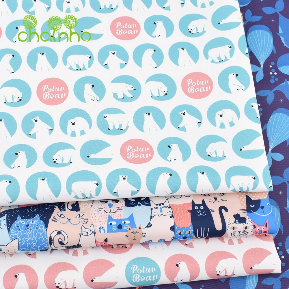 Chainho,Digital Printing Waterproof Fabric,DIY Quilting Sewing Material, Cute Cartoon Series,For Suitcase,Handbag,Tablecloth