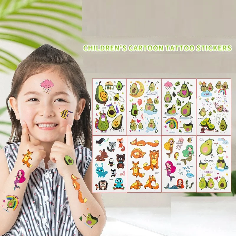Tattoo Sticker 60PCS New Temporary Tattoo Sticker for Children Kids Waterproof Tattoos Festival Glitters Face Girls Boy Child Mini Fake Tattoo