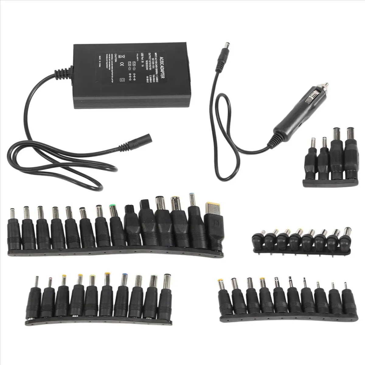 (ABGQ) 범용 12V-24V AC 전원 어댑터 조정 가능한 자동차 홈 충전기 U..