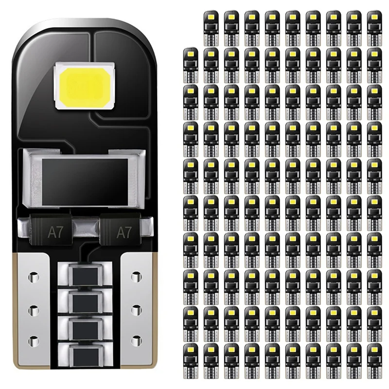 

100 шт., W5W, T10, фотолампы Canbus 2SMD, 12 В, 194, фотолампы для салона автомобиля