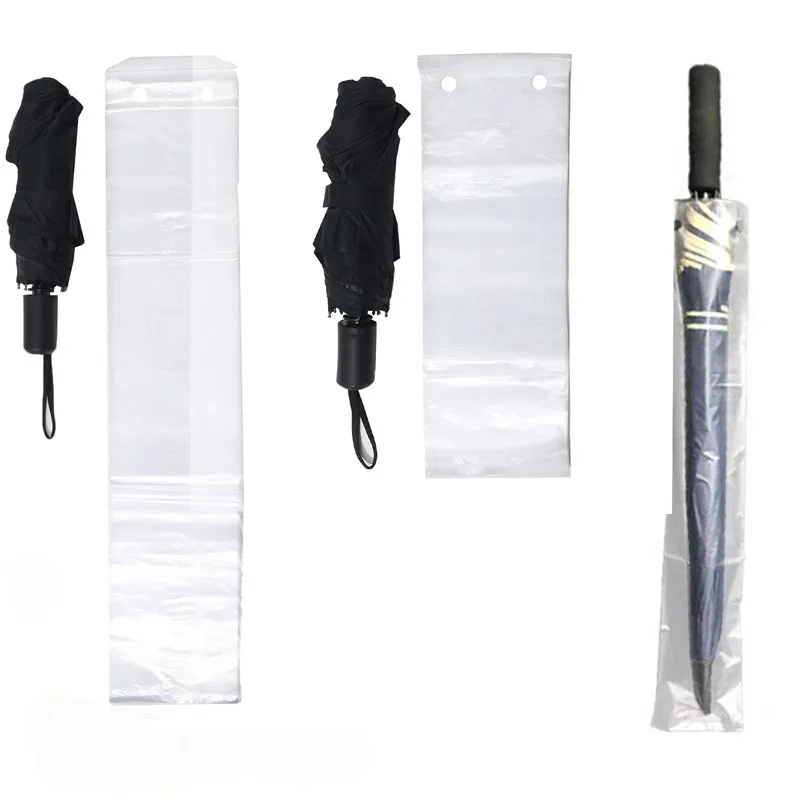 100Pcs Disposable Transparent Waterproof Umbrella Storage Bag For Shopping Mall Hotel Lobby Doorway Supplies umbrella cover umbrella storage bag