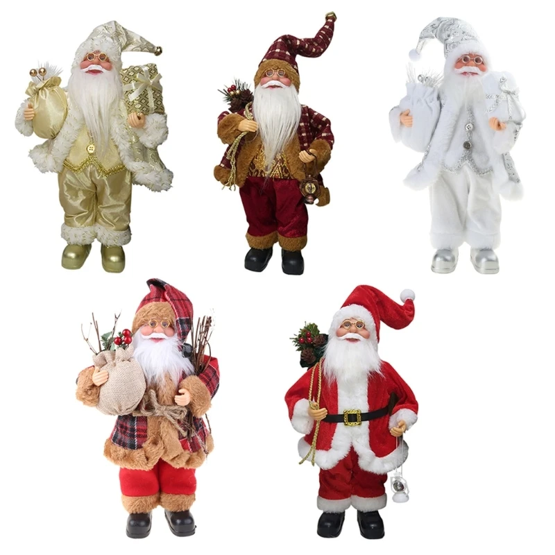 

11.8in 30cm Christmas Decoration Standing Santa Statue Multicolor Optional
