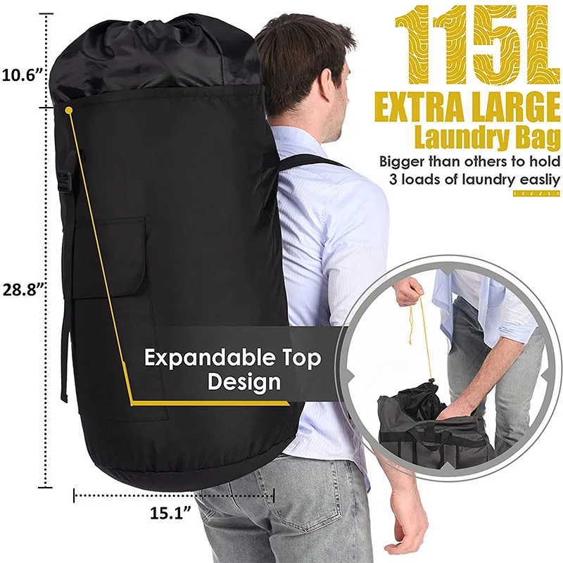 Large Capacity Dirty Laundry Backpack Hanging Laundry Backpack Organizer Multifunctional Travel Backpack Moving Dust Storage Bag 4