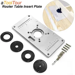 Aluminum Router Table Insert Plate Top Woodworking Trimmer Templates Carpenter Tool Benches Trimming Milling Machine Flip Board