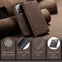 Magnetic Flip Leather Wallet Case with Kickstand and Card Holder for RedMi Note13Pro Plus (Coffee)