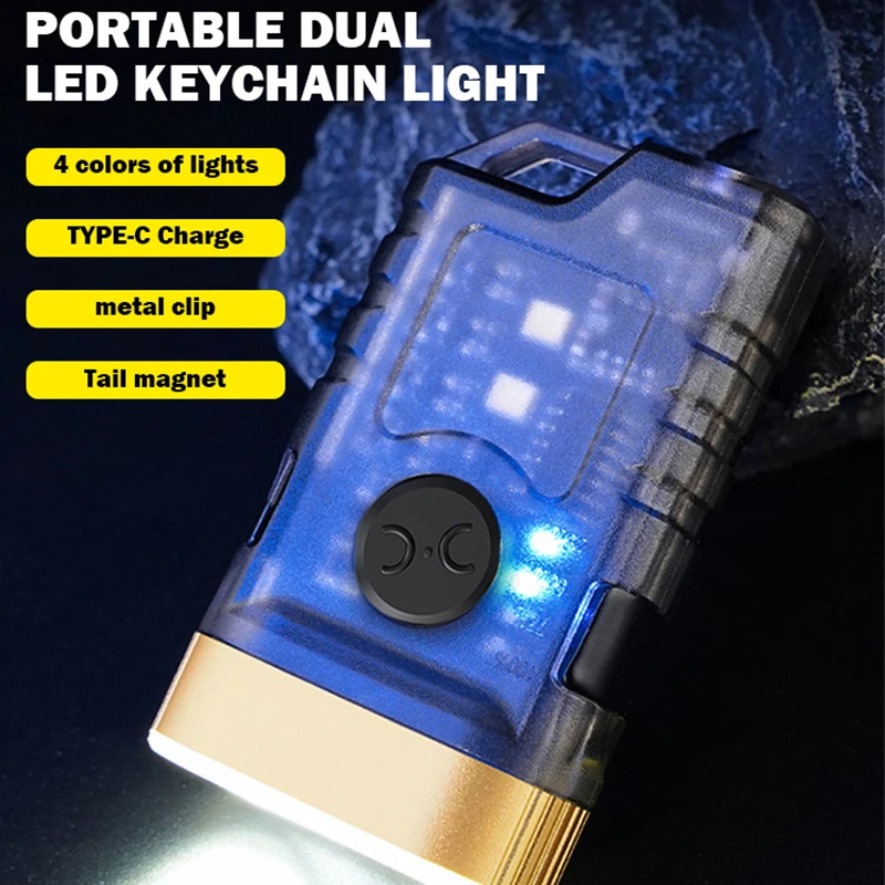 LED Flashlight Mini Portable Keychain Light Pocket Emergency Light Keychain Flashlight Rechargeable Flashlight 395nm UV Light