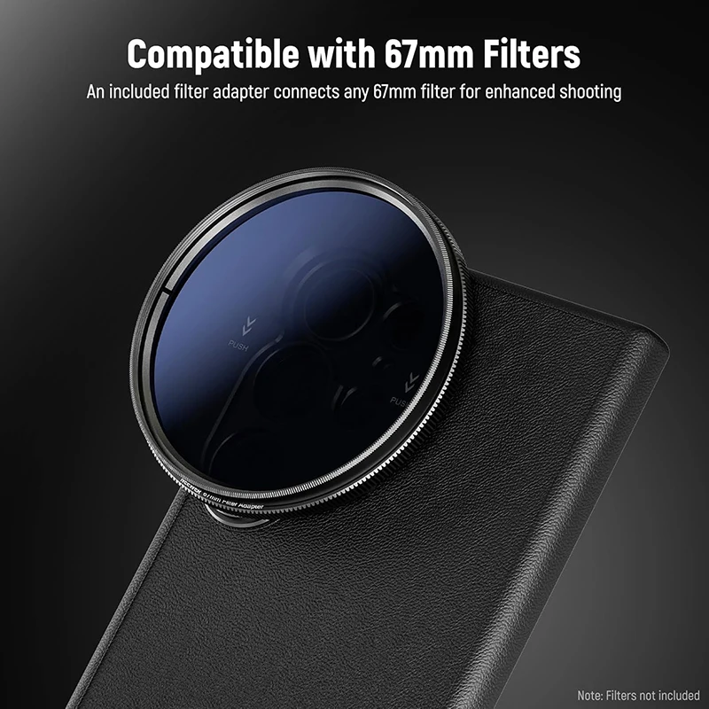 NEEWER S25 Ultra Case Protective Faux Leather Phone Case 17mm Lens Mounts 67mm Filter Adapter for Video Recording