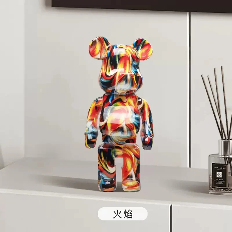 

400% Bearbricks Figurine Bear Brick Action Figure Violence Bear Model Gloomy Bear Statues Sculptures Decoration Ornament Toys