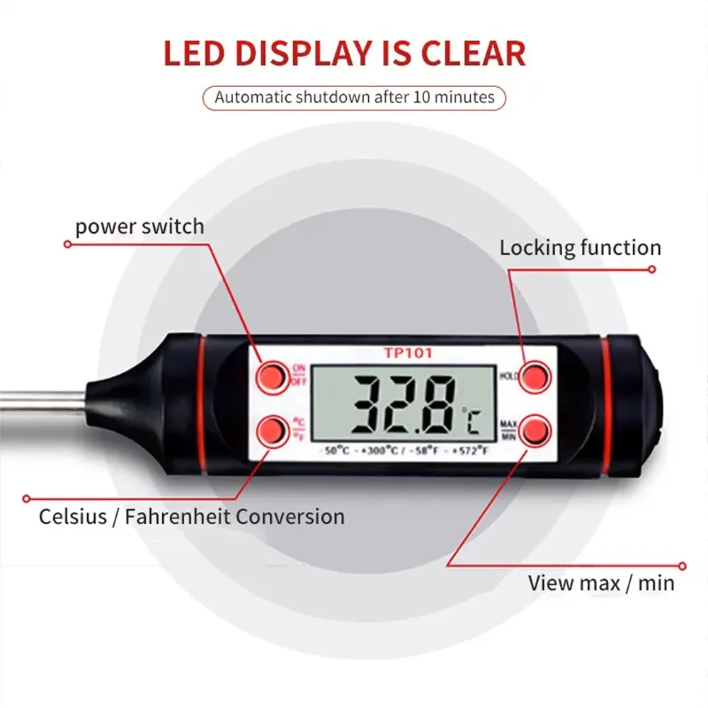 Digital Kitchen Meat Thermometer Temperature Meter Gauge Tool Probe Electronic Bbq Cooking Tools Household digital thermometer digital kitchen thermometer barbecue thermometer meat thermometer probe thermometer digital meat thermometer