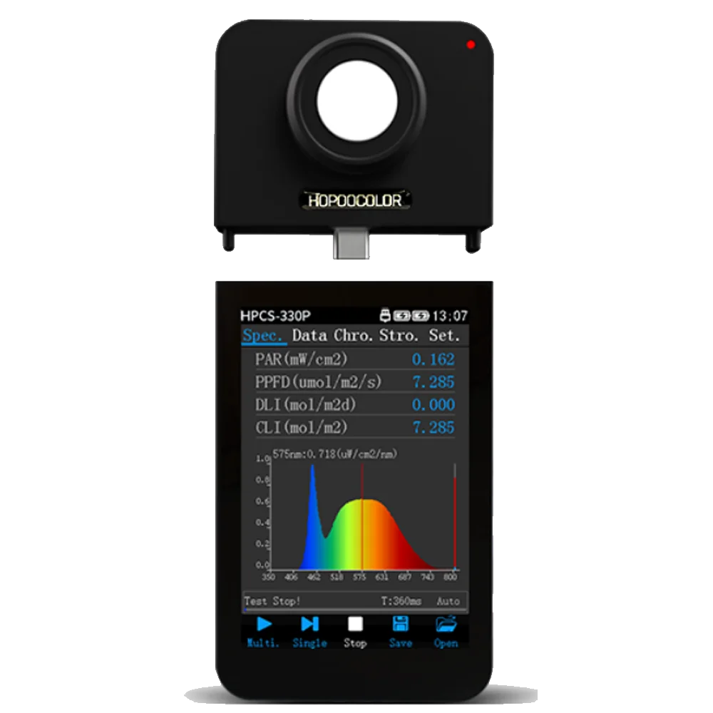 Bluetooth PAR Light PPFD Spectrometer HPCS310P HPCS330P light Spectrum meter lux CCT CRI tester for diy spectrometer,digital par meter