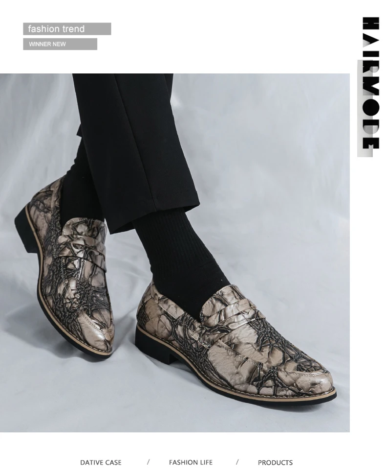 Neue schwarze lässige Herren-Loafer, Modedesigner, neuer Stil, Büro, Freizeit, Business, Party, Erwachsene, Nachtclub-Schuhe, Übergröße 38–46 – Detail 12