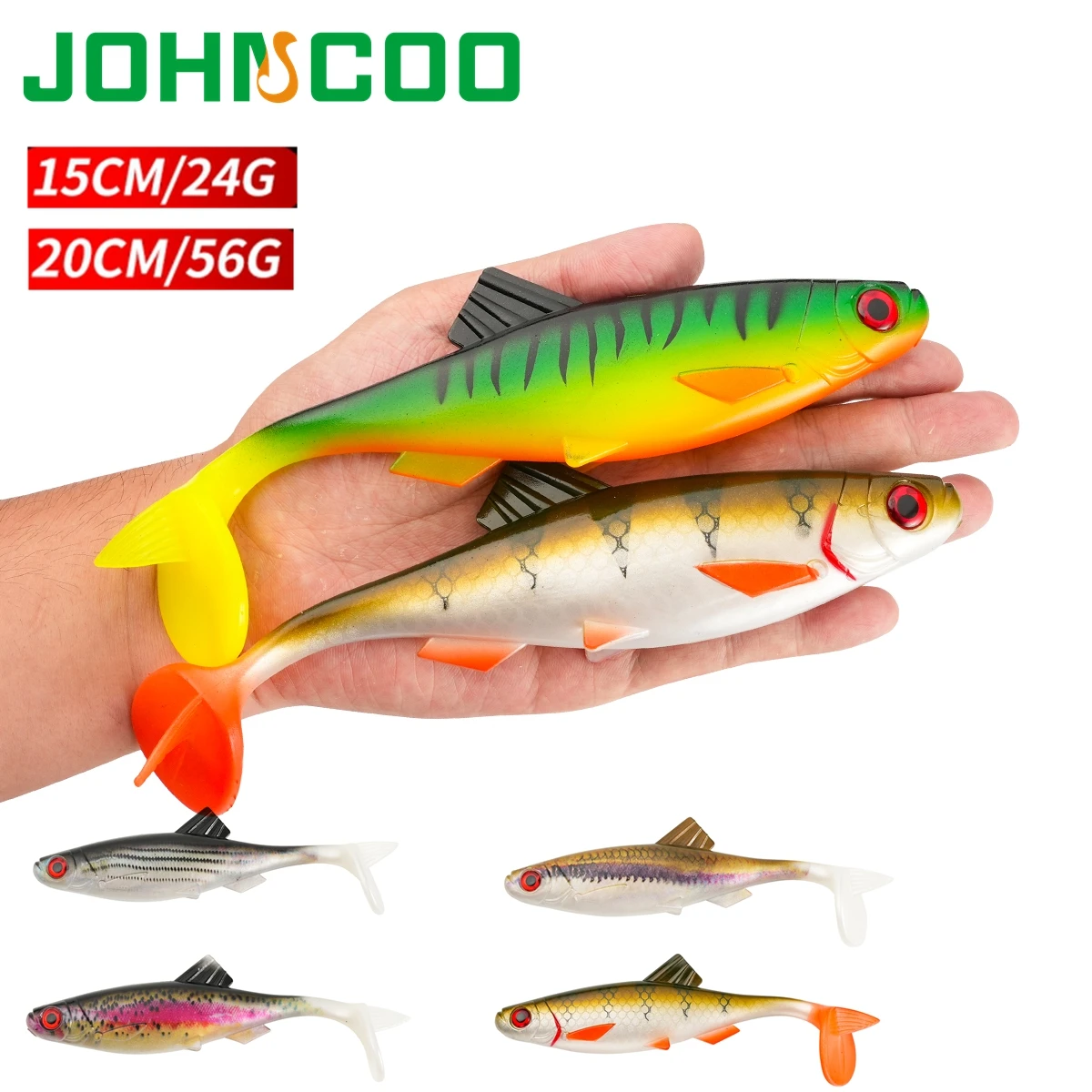 Großer weicher Köder, sinkend, 15 cm, 20 cm, Angelköder, weicher Köder, Barsch, Hecht, SwimBait, Kurbelköder, Angelgerät