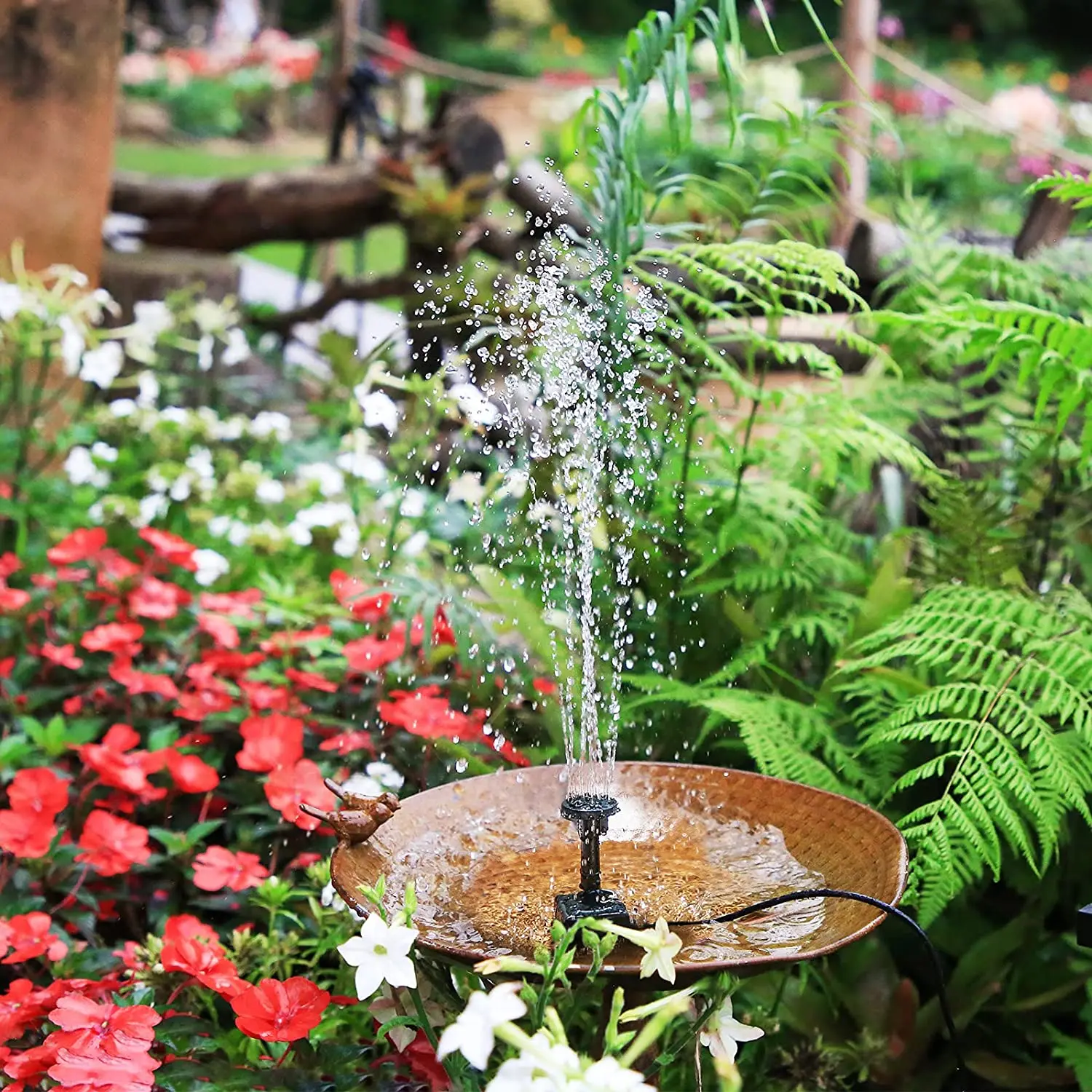 2.5W Solar Fountain Pompel, mat 6 Nozzles a 4ft Waasserleitung, Solar ugedriwwen Pompel fir Vugelbad, Pond, Gaart an aner Plazen_voghion.com