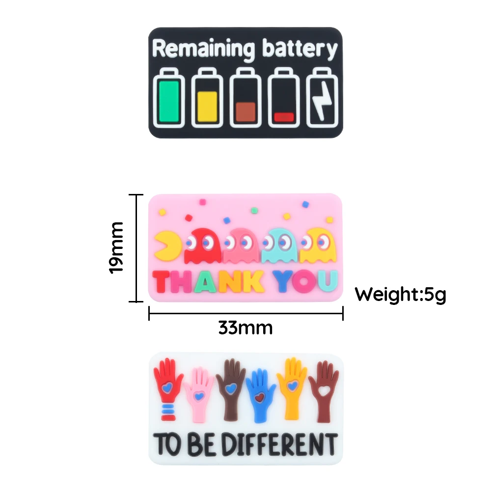  초점 비즈 실리콘 비즈, 다채로운 직사각형 보석 비즈, DIY 목걸이, 젖꼭지 체인 팔찌 액세서리, 10 개