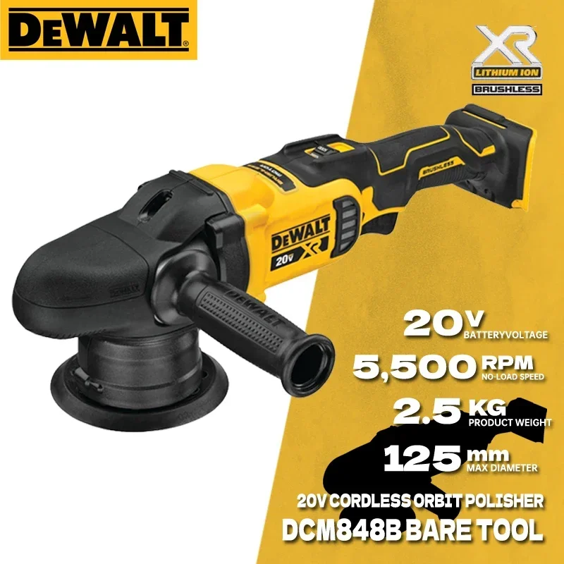 

DEWALT DCM848 Brushless Cordless Polishing Machine Lithium Power Tools DCM848B 125MM 20V Variable-Speed Random Orbit Polisher