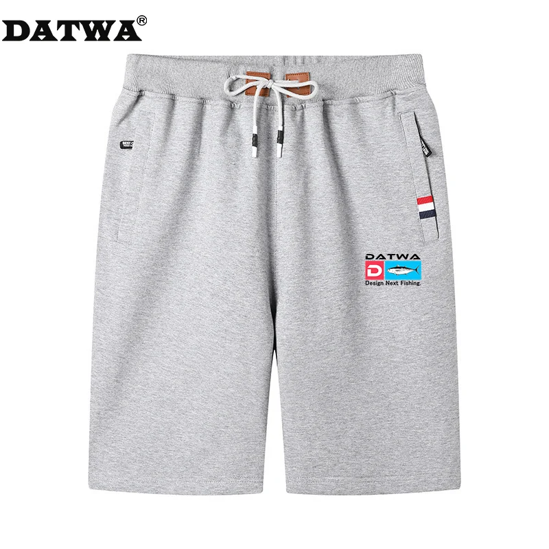 Datwa Fishing Shorts, Outdoor Sports Men's Zippered Pockets, Summer Work Leisure Breathable Knitted Cotton Loose Beach Shorts