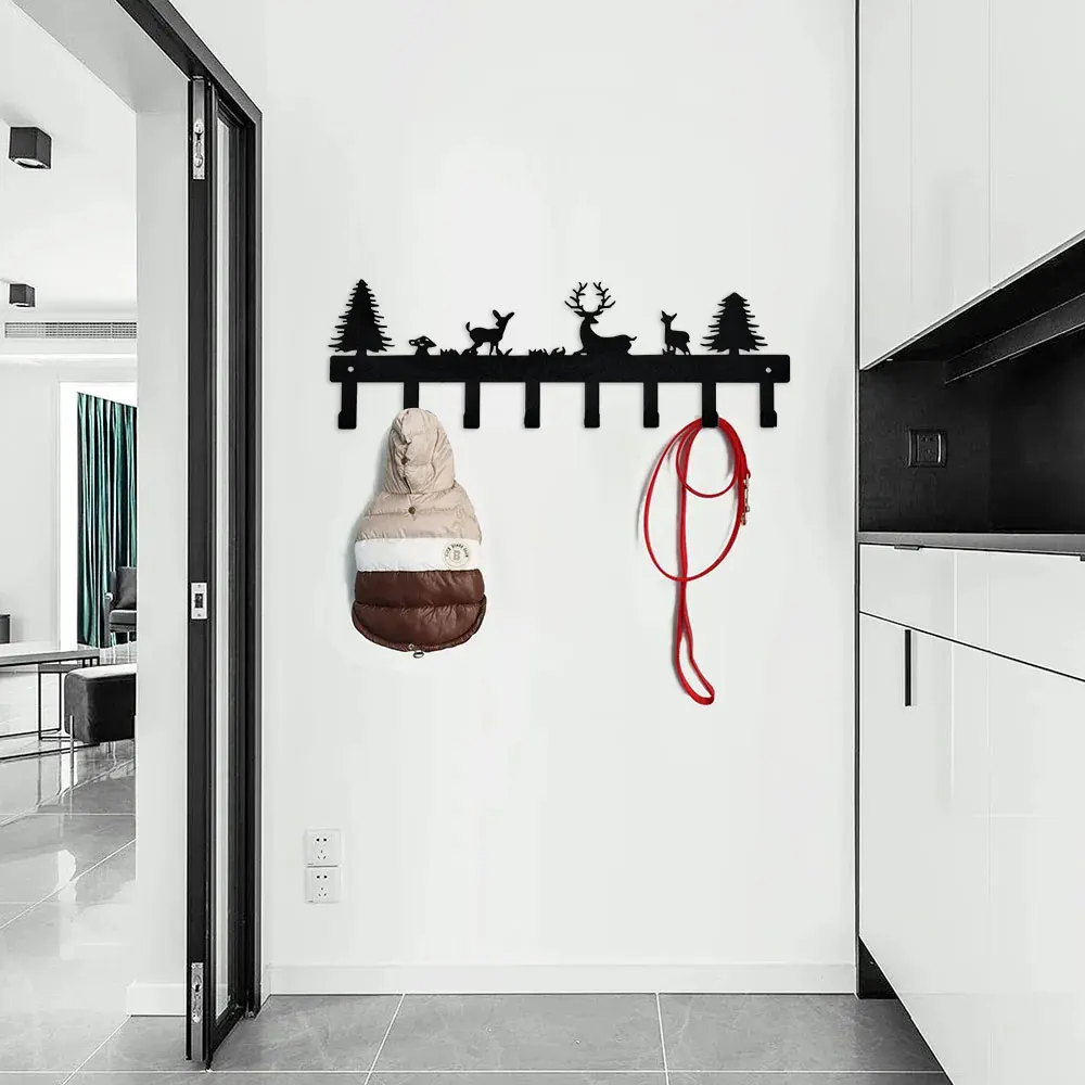 Restokki Appendiabiti da parete Creativo testa di cervo Autoadesivo Porta da parete Gancio Portachiavi Portachiavi Organizer Decorazioni per la casa(bianca