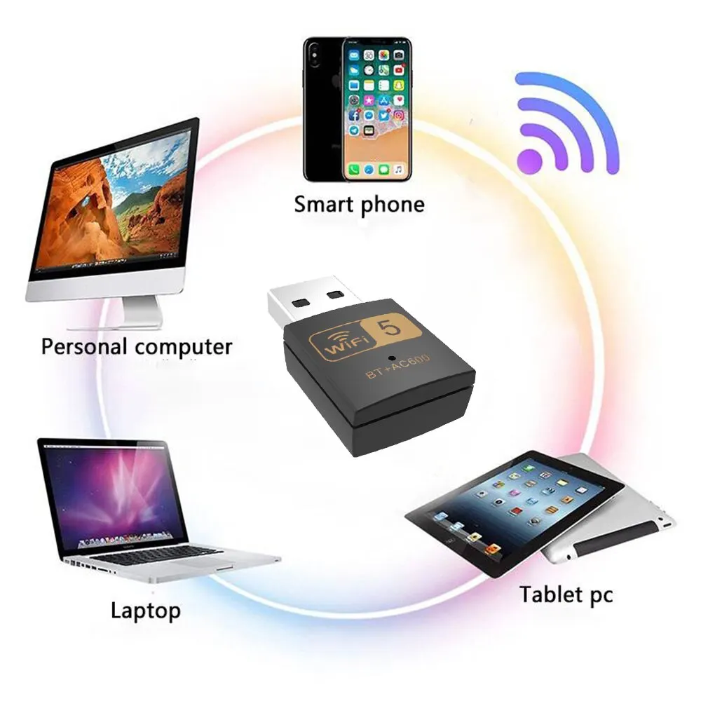 PIX-LINK UAC10 600Mbps High-Gain Wireless USB Adapter Wi Fi Dongle Bluetooth-compatible Wireless USB Wifi Adapter wifi adapter