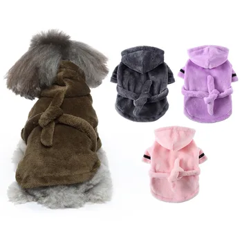 Pet Dog Bathrobe with Hooded Dog Pajamas Sleeping Clothes Soft Pet Bath Drying Towel Clothes For Puppy Dogs Cats Coat Pet Supply 1