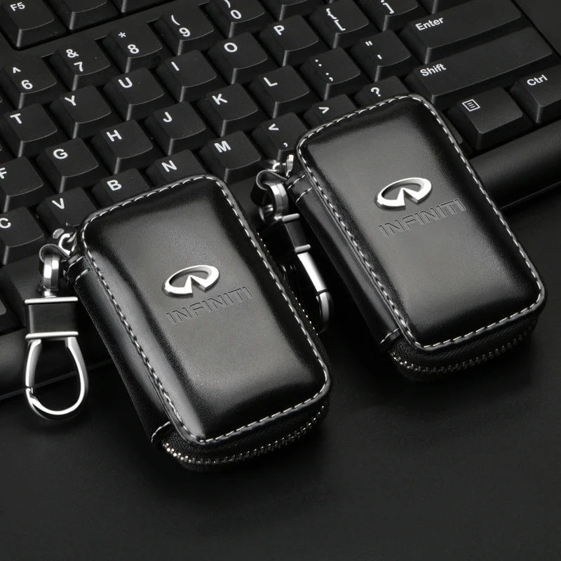 Genuine Leather Car logo Keyfob KeyChain Key Case wallet bag Remote Control Case 